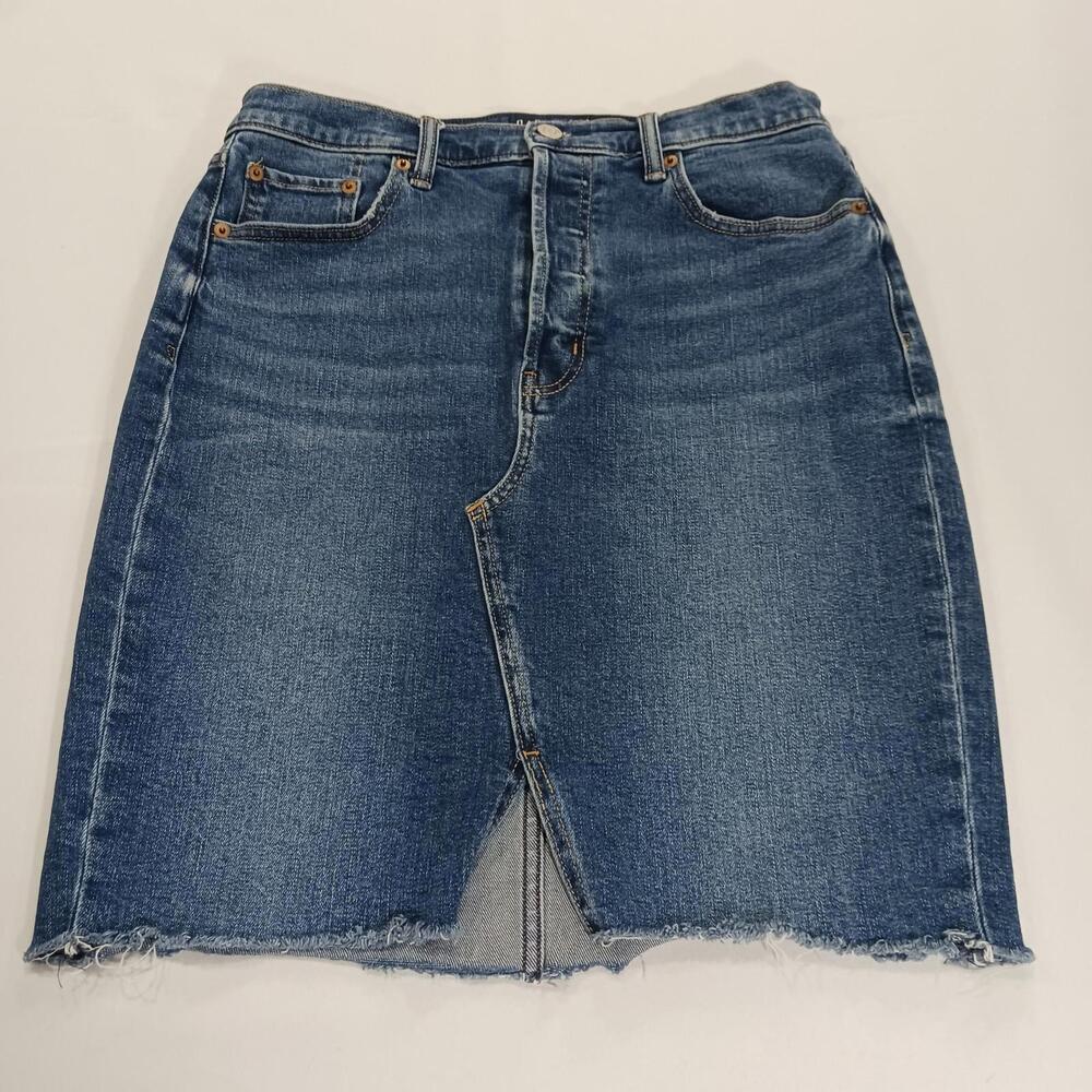 GAP RN#54023 Women's Blue Cotton Blend Denim Button-fly Pencil Skirt Size 8/29
